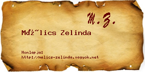 Málics Zelinda névjegykártya